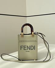 Colestore Fendi Sunshine Shopper Mini Handbag Green Leather 13×6×18cm - 2