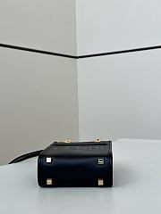 Colestore Fendi Sunshine Shopper Mini Handbag Black Leather 13×6×18cm - 6