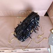 Colestore  Miu Miu Black Wander Satin Mini-bag With Crystal And Sequin Fringe 17x10x6cm - 4