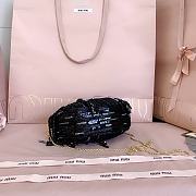 Colestore  Miu Miu Black Wander Satin Mini-bag With Crystal And Sequin Fringe 17x10x6cm - 3