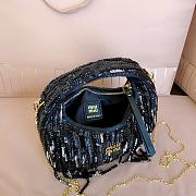 Colestore  Miu Miu Black Wander Satin Mini-bag With Crystal And Sequin Fringe 17x10x6cm - 2