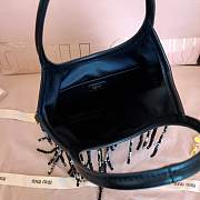 Colestore  Miu Miu Black Ivy Satin Handbag With Crystal And Sequin Fringe  20x24 cm - 3