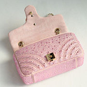 Colestore Gucci GG Marmont Crystals Small Shoulder bag in Light Pink Nubuck Leather 22x12.5x6cm - 4