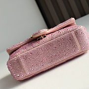 Colestore Gucci GG Marmont Crystals Small Shoulder bag in Light Pink Nubuck Leather 22x12.5x6cm - 3
