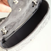 	 Colestore Gucci GG Marmont Crystals Small Shoulder bag in Pale Grey Nubuck Leather 22x12.5x6cm - 5