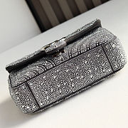 	 Colestore Gucci GG Marmont Crystals Small Shoulder bag in Pale Grey Nubuck Leather 22x12.5x6cm - 2