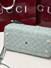 Colestore Gucci Ophidia Medium Boston Bag Icy Blue GG Canvas 30x16x20cm - 4