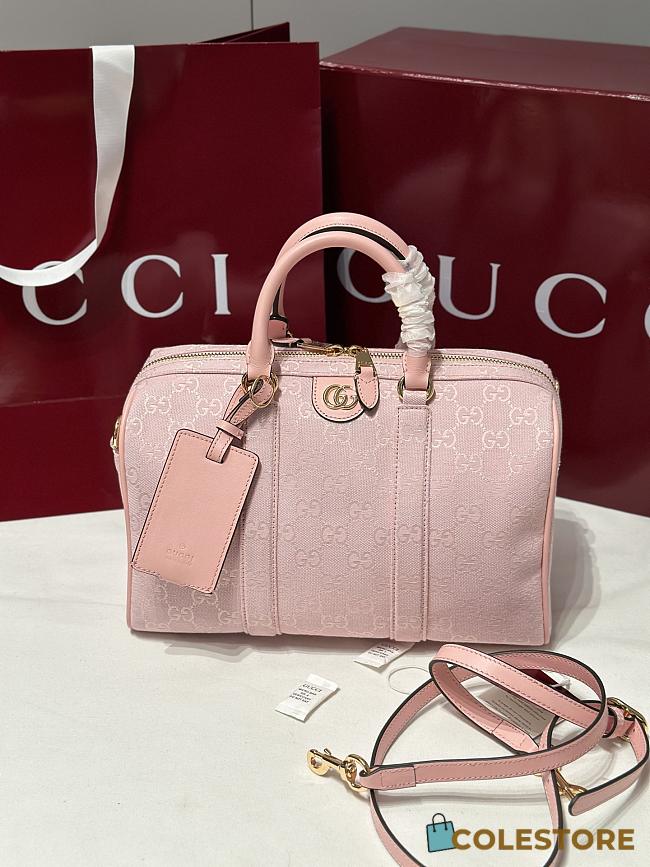 Colestore Gucci Ophidia Medium Boston Bag Pink GG Canvas 30x16x20cm - 1