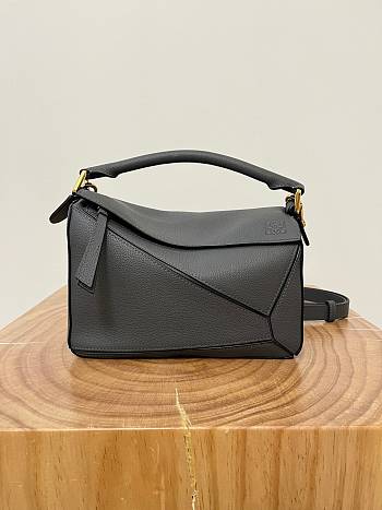 Colestore Loewe Small Puzzle Edge bag in Soft Grained Calfskin Dark Grey 24x16.5x10.5 cm