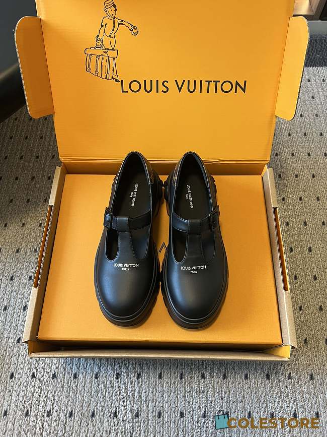 Colestore Louis Vuitton LV Squad Mary Jane Black Plain Calf Leather - 1