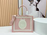 Colestore Dior Medium Dior Book Tote with Strap Rose Soupir Dior Oblique Embroidery with White Lace and Dior Médaillon (36 x 27.5 x 16.5 cm) - 1