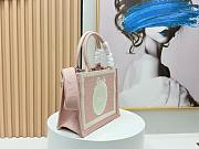 	 Colestore Dior Small Dior Book Tote with Strap Rose Soupir Dior Oblique Embroidery with White Lace and Dior Médaillon (26 x 22 x 8 cm) - 6