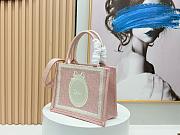	 Colestore Dior Small Dior Book Tote with Strap Rose Soupir Dior Oblique Embroidery with White Lace and Dior Médaillon (26 x 22 x 8 cm) - 4