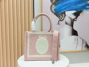 	 Colestore Dior Small Dior Book Tote with Strap Rose Soupir Dior Oblique Embroidery with White Lace and Dior Médaillon (26 x 22 x 8 cm) - 5