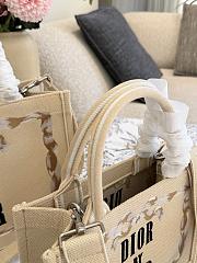 Colestore Dior Small Dior Book Tote with Strap Beige, Pink and Black Book Cover Embroidery 26x22x8cm - 6