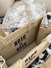 Colestore Dior Small Dior Book Tote with Strap Beige, Pink and Black Book Cover Embroidery 26x22x8cm - 5