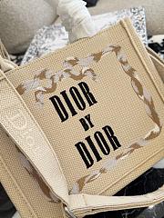Colestore Dior Small Dior Book Tote with Strap Beige, Pink and Black Book Cover Embroidery 26x22x8cm - 4