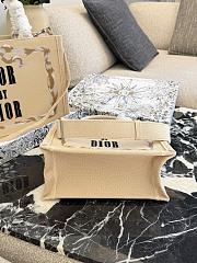 Colestore Dior Small Dior Book Tote with Strap Beige, Pink and Black Book Cover Embroidery 26x22x8cm - 3
