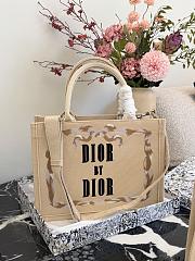 Colestore Dior Small Dior Book Tote with Strap Beige, Pink and Black Book Cover Embroidery 26x22x8cm - 2