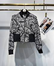 Colestore Dior Black and White Plan de Paris Embroidery Bomber Jacket - 1