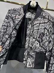 Colestore Dior Black and White Plan de Paris Embroidery Bomber Jacket - 5