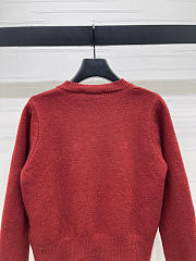 Colestore Miu Miu Sequin & Pearl Wool Cardigan Red - 4