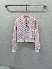 Colestore Louis Vuitton Monogram Zip-Up Jacket Pink/White - 1