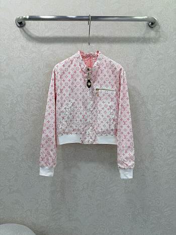 Colestore Louis Vuitton Monogram Zip-Up Jacket Pink/White