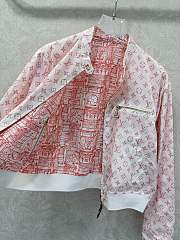 Colestore Louis Vuitton Monogram Zip-Up Jacket Pink/White - 5