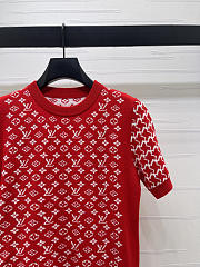 Colestore Louis Vuitton Monogram Honeycomb Knit Top Red - 5