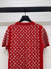 Colestore Louis Vuitton Monogram Honeycomb Knit Top Red - 2