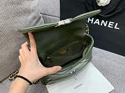 Colestore Chanel Bag 19 Glossy Sheepskin, Gold-plated, Silver-plated & Ruthenium-plated metal Dark Green 26x16x9cm - 6