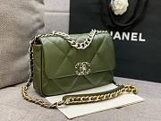 Colestore Chanel Bag 19 Glossy Sheepskin, Gold-plated, Silver-plated & Ruthenium-plated metal Dark Green 26x16x9cm - 5