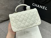 Colestore Chanel White Quilted Lambskin Top Handle Mini Flap Bag Pale Gold Hardware, Charm 20x14x7cm - 5