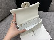 Colestore Chanel White Quilted Lambskin Top Handle Mini Flap Bag Pale Gold Hardware, Charm 20x14x7cm - 3