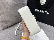 Colestore Chanel White Quilted Lambskin Top Handle Mini Flap Bag Pale Gold Hardware, Charm 20x14x7cm - 2