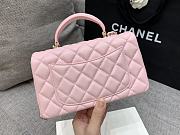 Colestore Chanel Pink Quilted Lambskin Top Handle Mini Flap Bag Pale Gold Hardware, Charm 20x14x7cm - 3