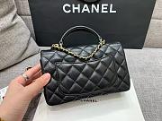 Colestore Chanel Black Quilted Lambskin Top Handle Mini Flap Bag Pale Gold Hardware, Charm 20x14x7cm - 3