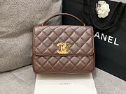 Colestore Chanel Trendy CC Brown Lambskin Top Handle 25x20x9cm - 1
