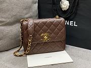 Colestore Chanel Trendy CC Brown Lambskin Top Handle 25x20x9cm - 6
