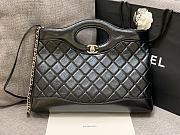 Colestore Chanel 31 Shopping Bag Shiny Lambskin & Ruthenium-Finish Metal Black 30x36x9cm - 1