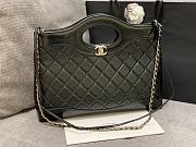 Colestore Chanel 31 Shopping Bag Shiny Lambskin & Ruthenium-Finish Metal Black 30x36x9cm - 5