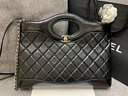 Colestore Chanel 31 Shopping Bag Shiny Lambskin & Ruthenium-Finish Metal Black 30x36x9cm - 2