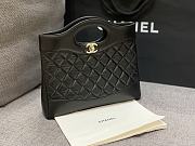 Colestore Chanel 31 Mini Shopping Bag   Shiny Lambskin & Ruthenium-Finish Metal  Black 22x23x5.5cm - 5
