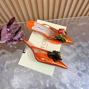Colestore Jimmy Choo Floral Appliqué Patent Leather Mules Orange - 4