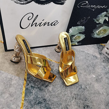 Colestore Dolce Gabbana Metallic Leather Mules
