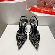Colestore Rene Caovilla Jewel Slingbacks In Lace Venezianan 75 Black - 1