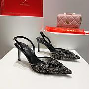 Colestore Rene Caovilla Jewel Slingbacks In Lace Venezianan 75 Black - 2