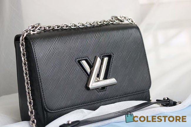 Colestore Louis Vuitton Twist MM Epi Black Silver Hardware 23x18x8cm - 1