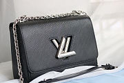 Colestore Louis Vuitton Twist MM Epi Black Silver Hardware 23x18x8cm - 1